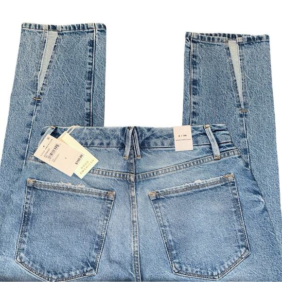 NWT Good American Good Classic Twisted Slit Straight Jeans Size 2/26 Retail $155 - Picture 5 of 7